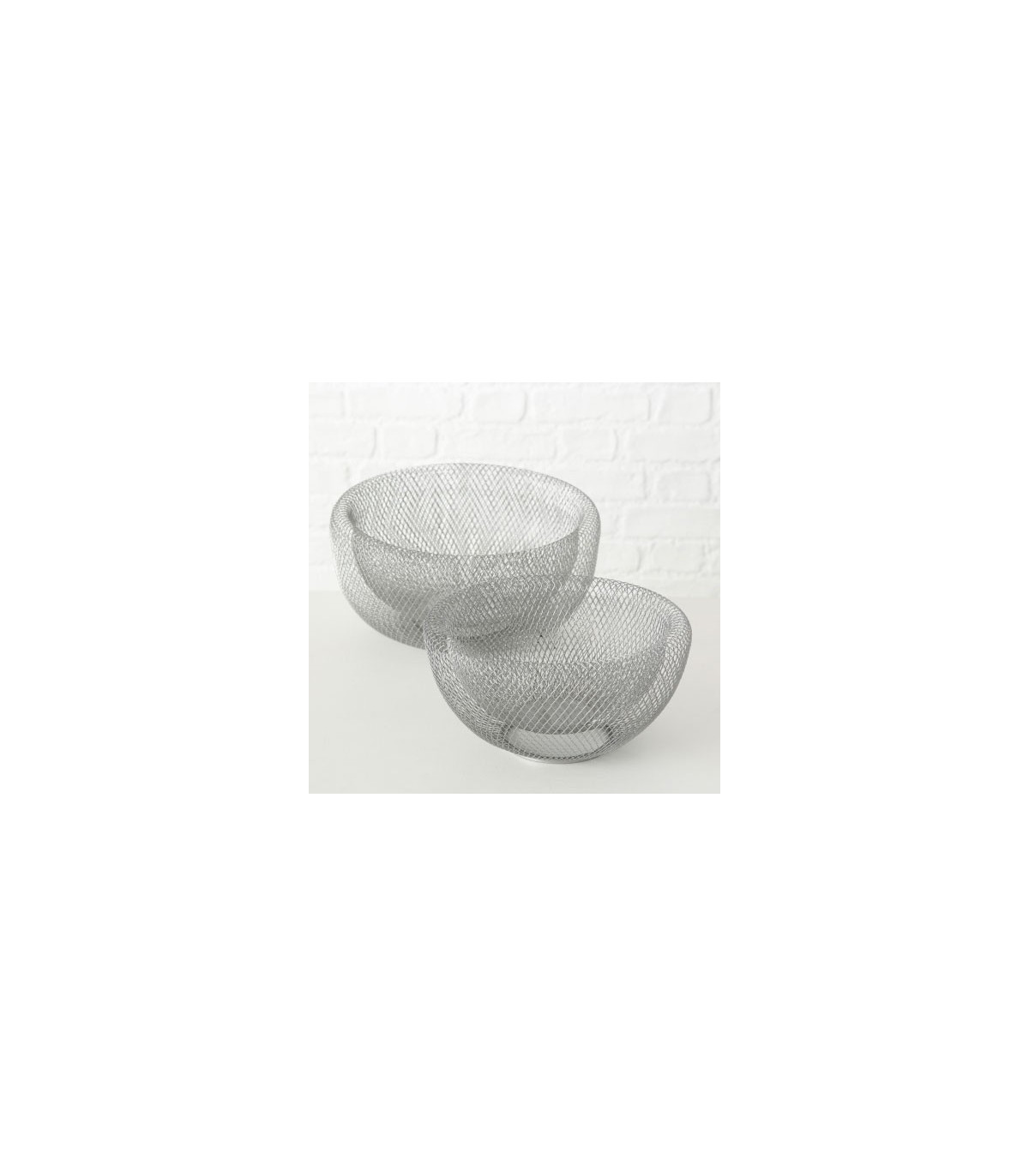 Wadiga Set De 2 Corbeilles à Fruits Décoratives Design Argenté