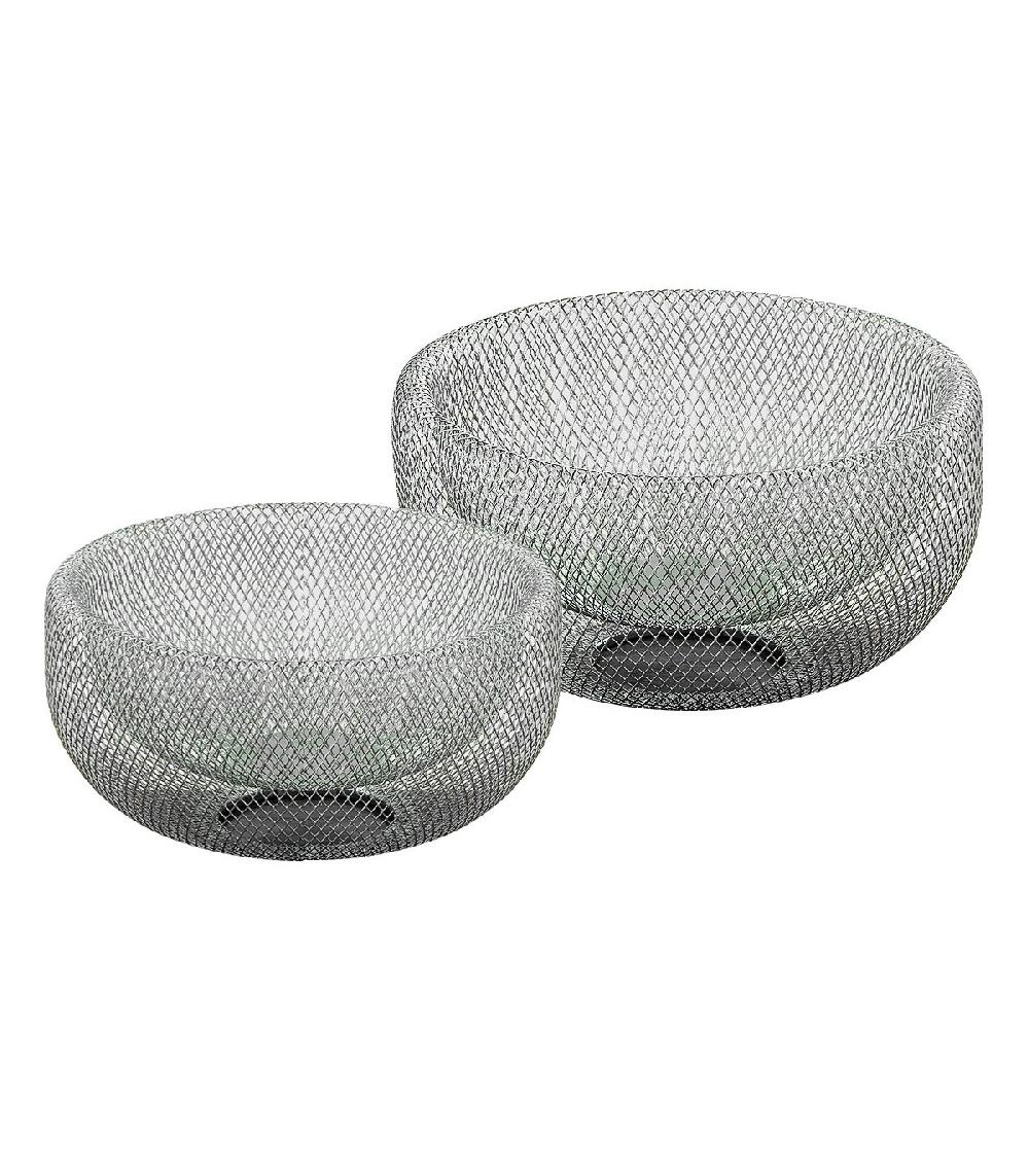wadiga Set de 2 Corbeilles à Fruits Décoratives Design Argenté