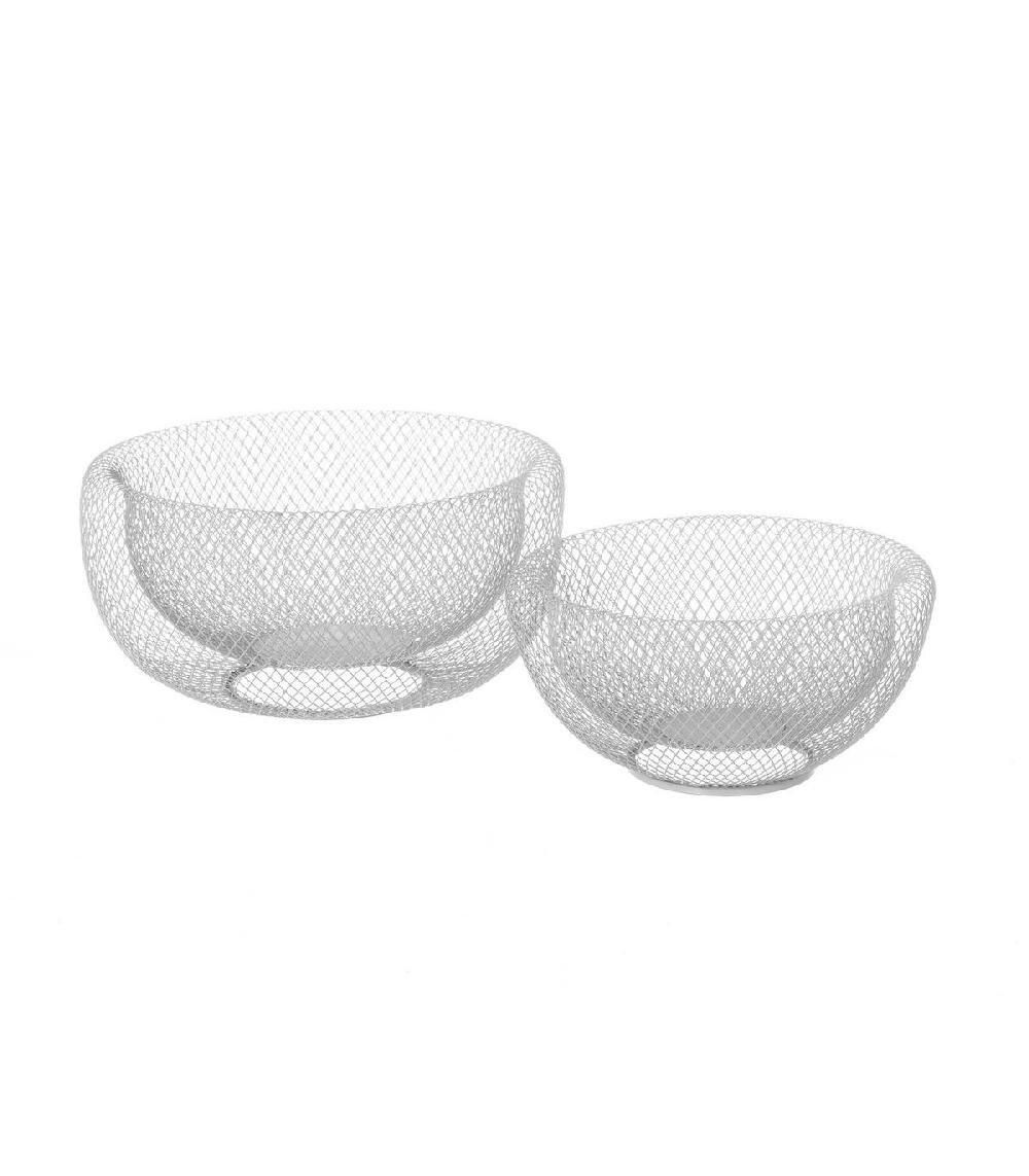 wadiga Set de 2 Corbeilles à Fruits Décoratives Design Blanc
