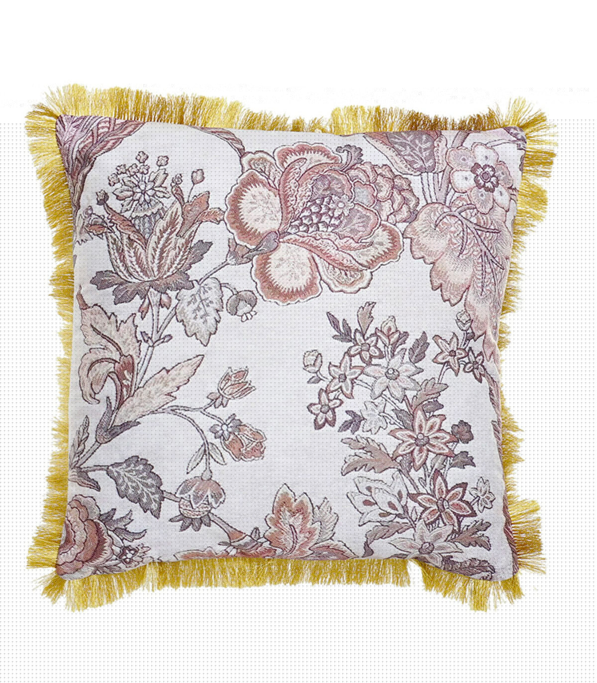 Wadiga Set De 2 Coussins à Frange Motif Floral 45x45x10cm