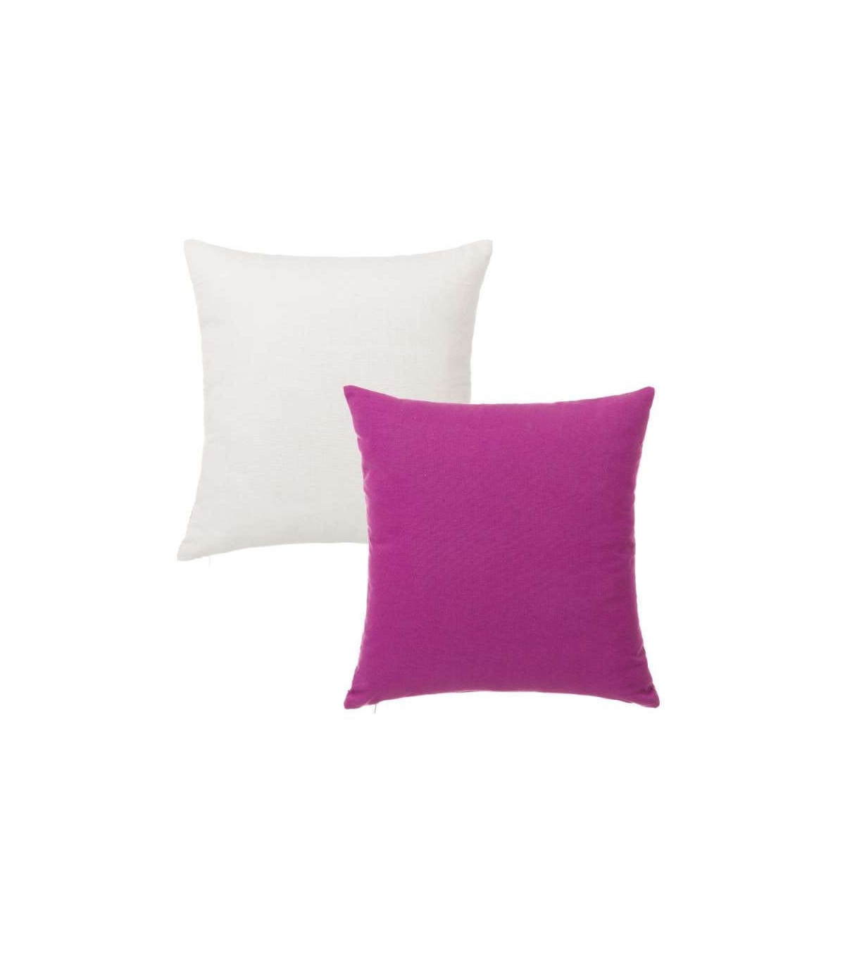 Wadiga Set De 2 Coussins Décoratifs Blanc Et Violet Mandala - 45x45cm