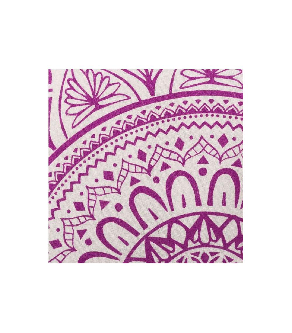 Wadiga Set De 2 Coussins Décoratifs Blanc Et Violet Mandala - 45x45cm