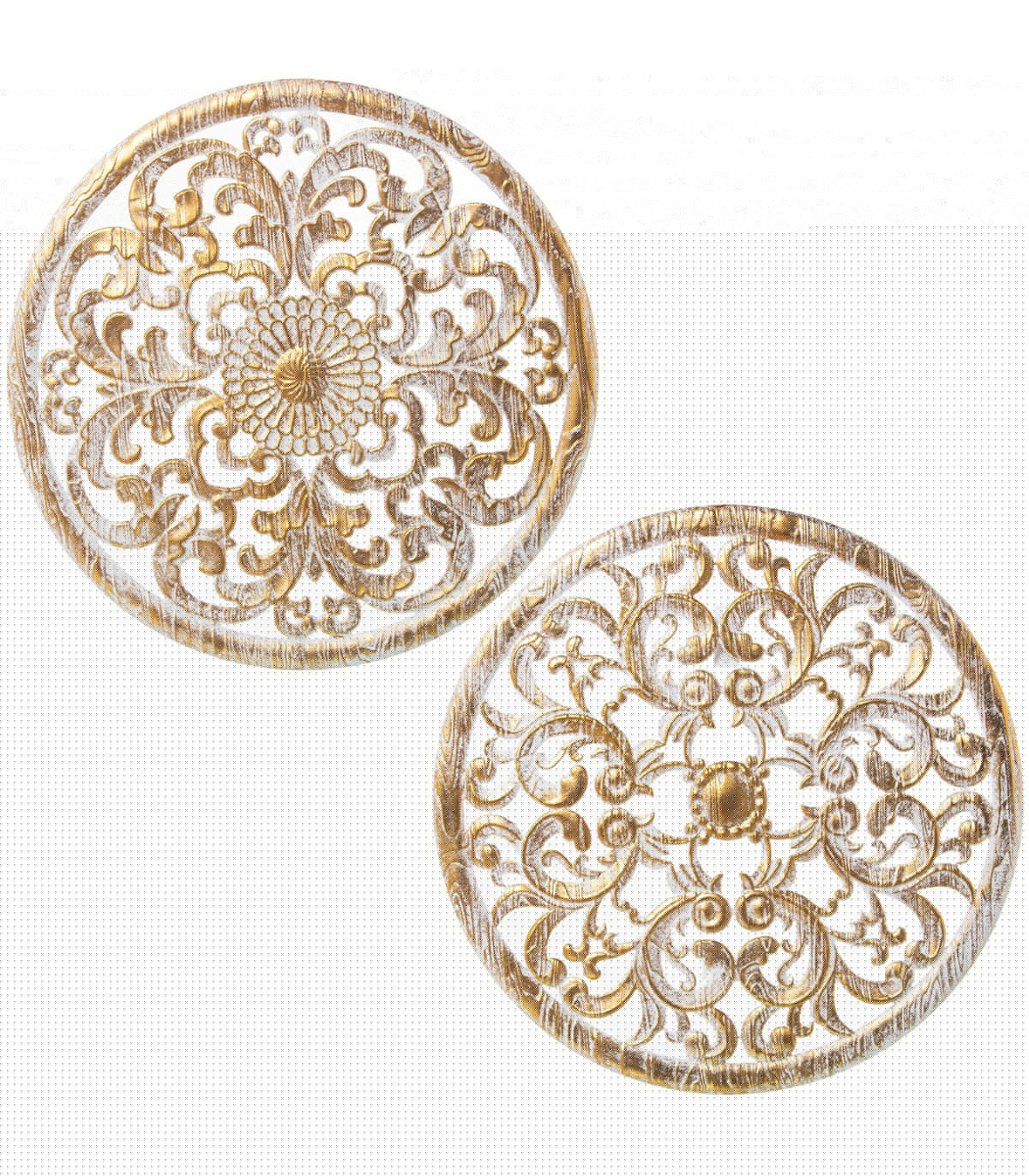 wadiga Set de 2 décorations murales en bois ajouré 60x60x1.5cm