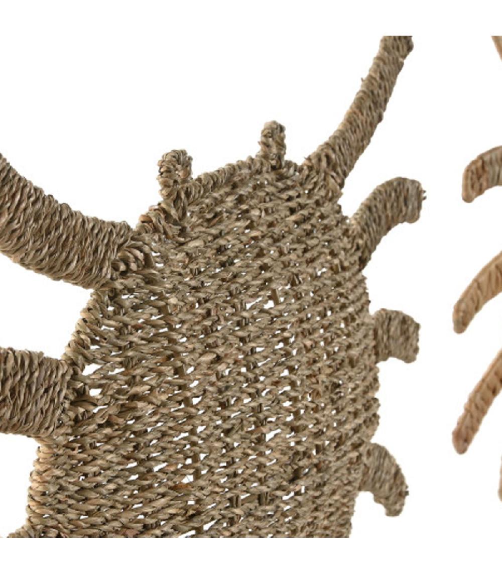 Wadiga Set De 2 Décorations Murales En Rotin Crabes 49x5x56cm