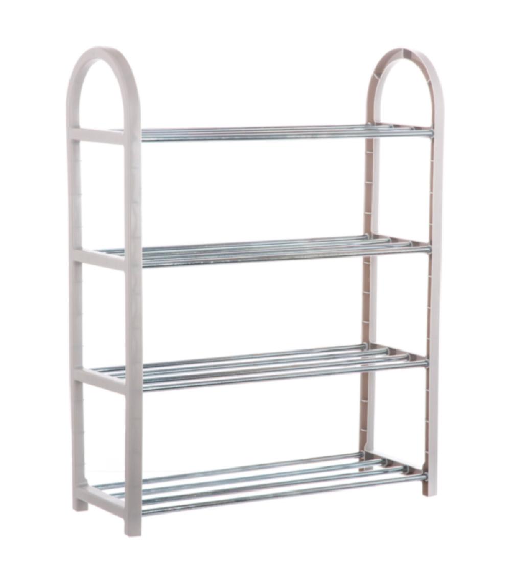 Wadiga Set De 2 étagères à Chaussures Blanc Et Noir - 50x18.5x65cm