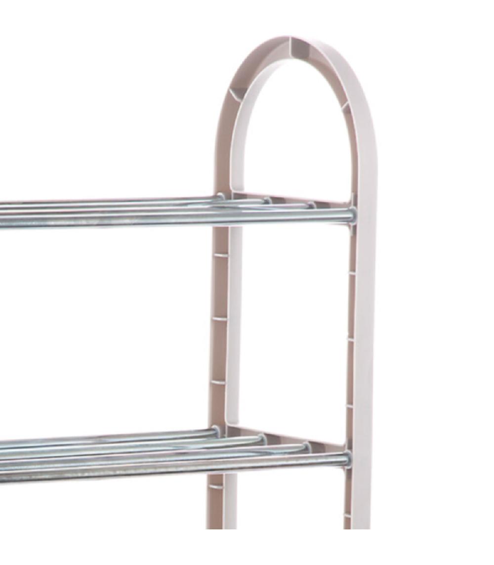 Wadiga Set De 2 étagères à Chaussures Blanc Et Noir - 50x18.5x65cm