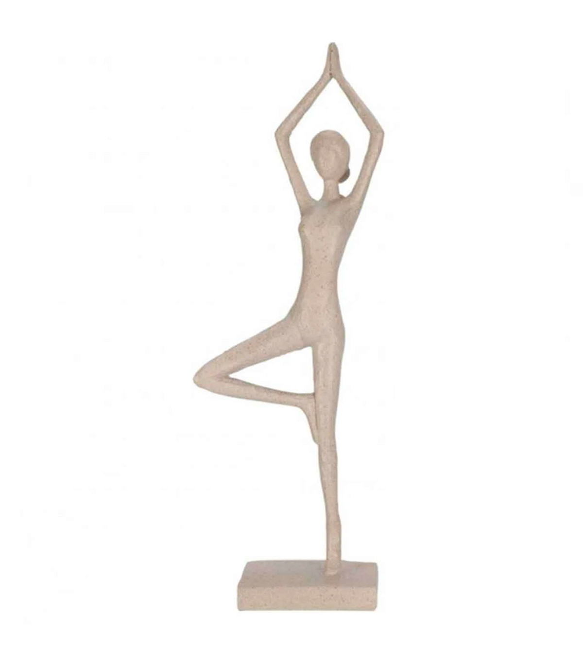 Wadiga Set De 2 Figurines Femmes Yoga En Résine Beige Et Noir 12x7x40cm