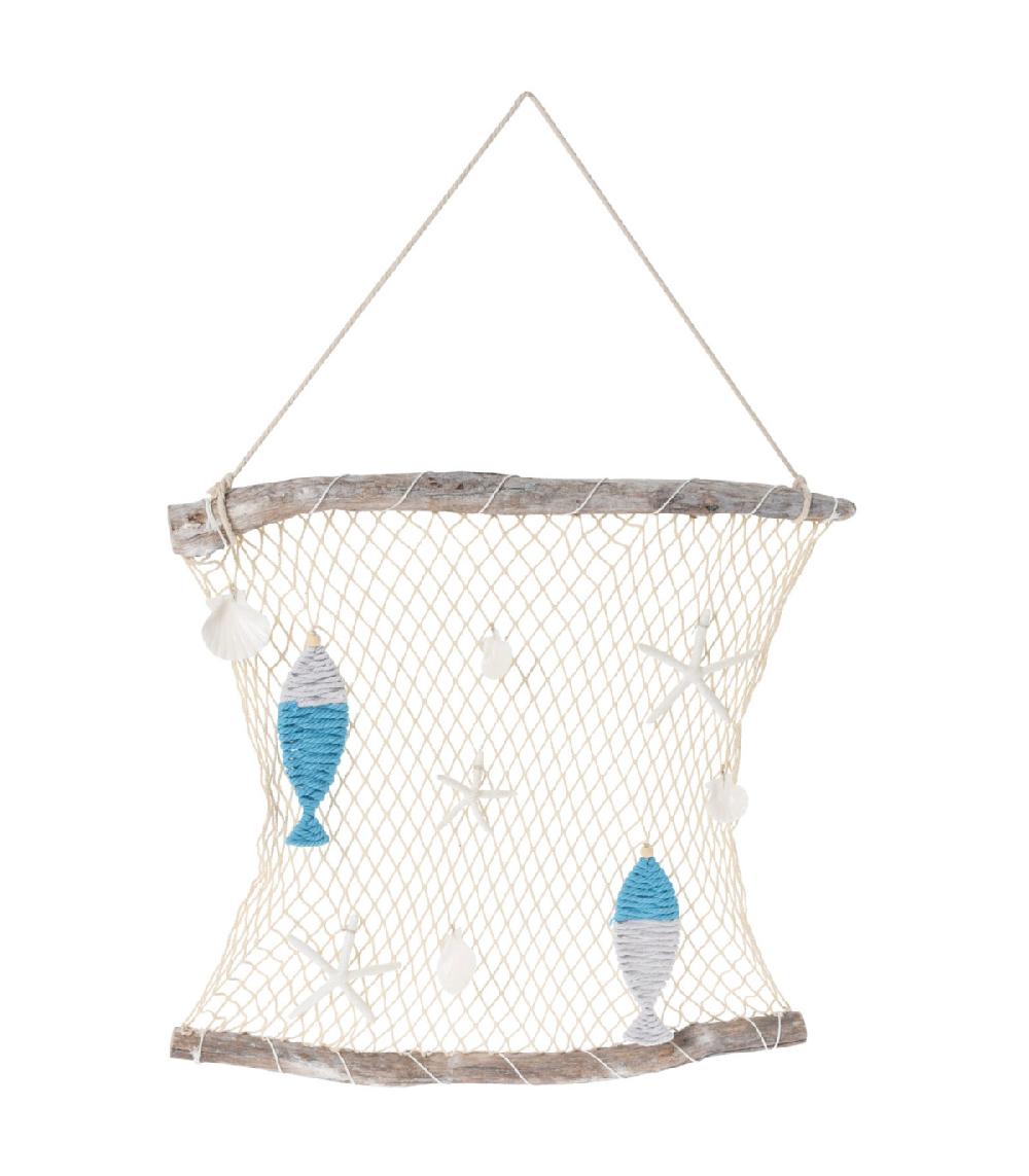 Wadiga Set De 2 Filets De Pêche Décoratifs En Jute Et Bois