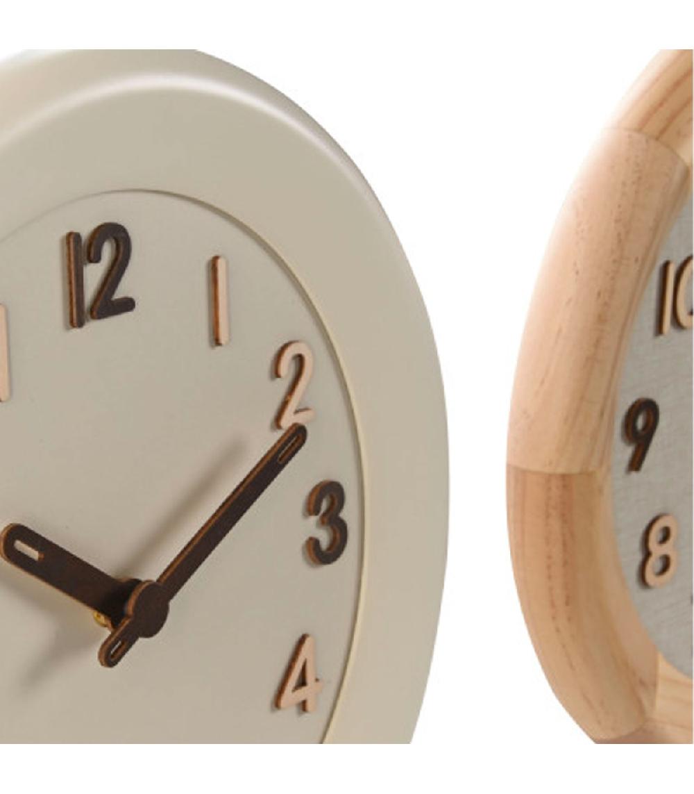 Wadiga Set De 2 Horloges Murales Bois Et Beige 30x30x5cm