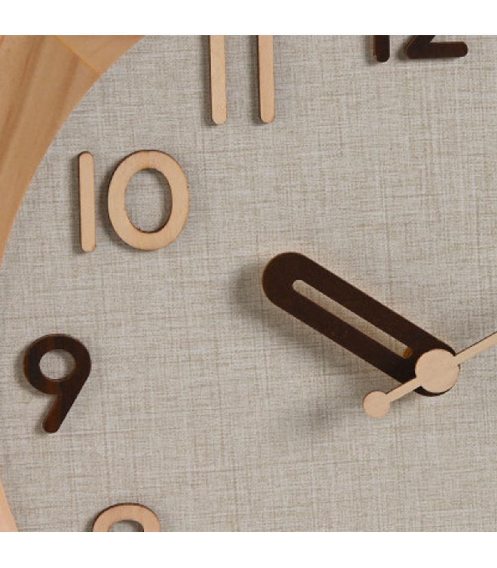 Wadiga Set De 2 Horloges Murales Bois Et Beige 30x30x5cm