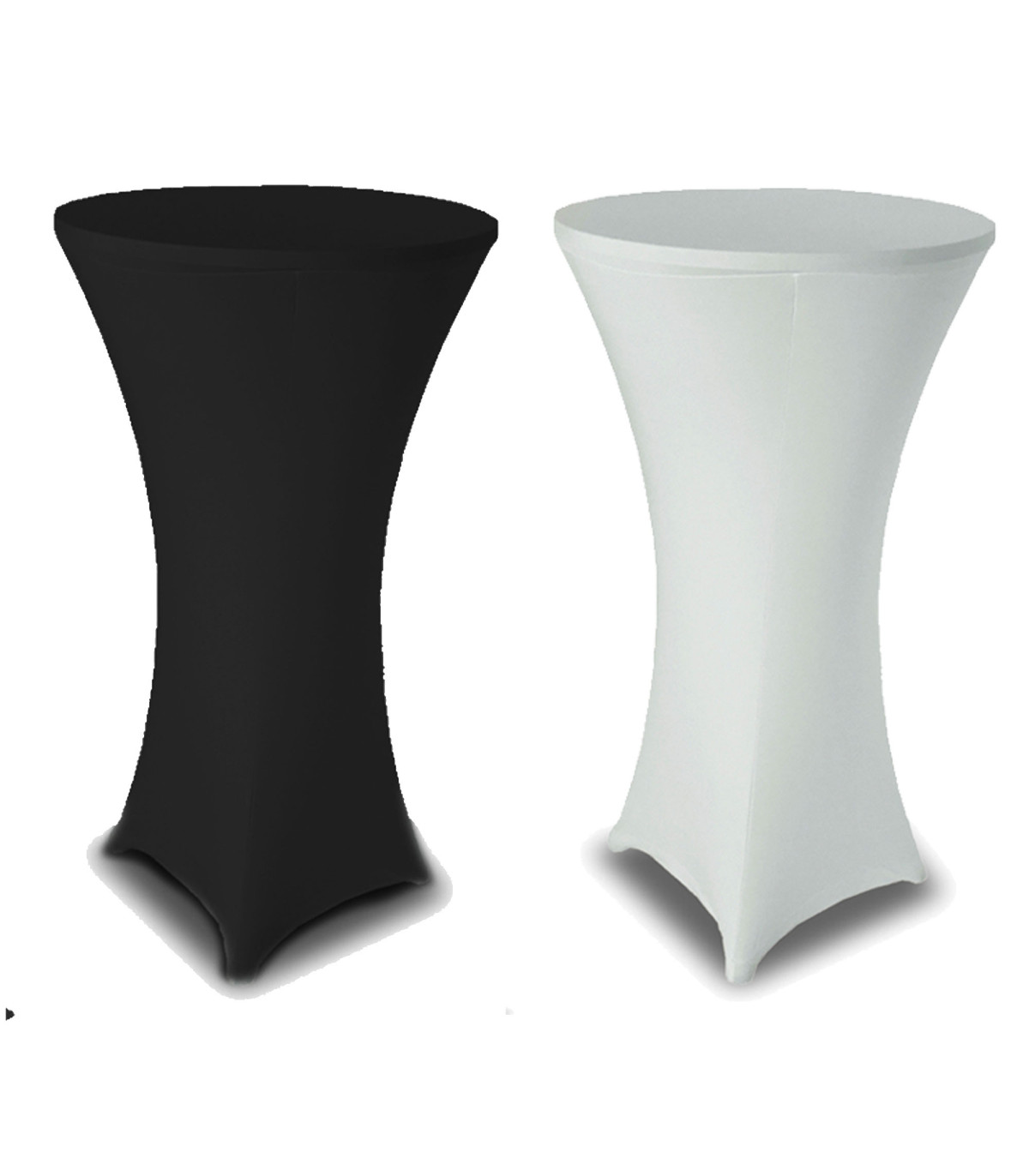 wadiga Set de 2 housses de table à cocktail noir et blanc 80x80x110cm