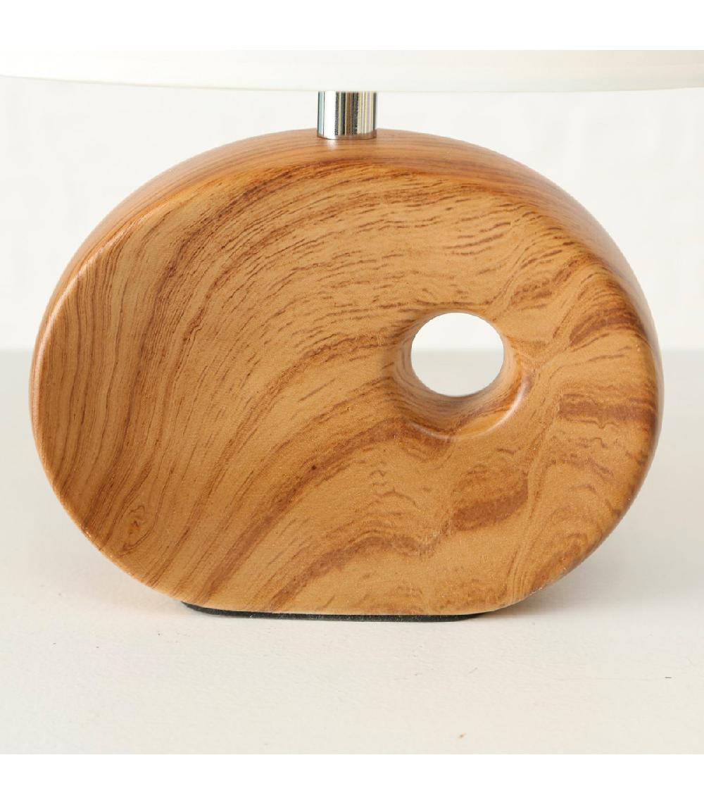 Wadiga Set De 2 Lampes à Poser En Céramique Effet Bois