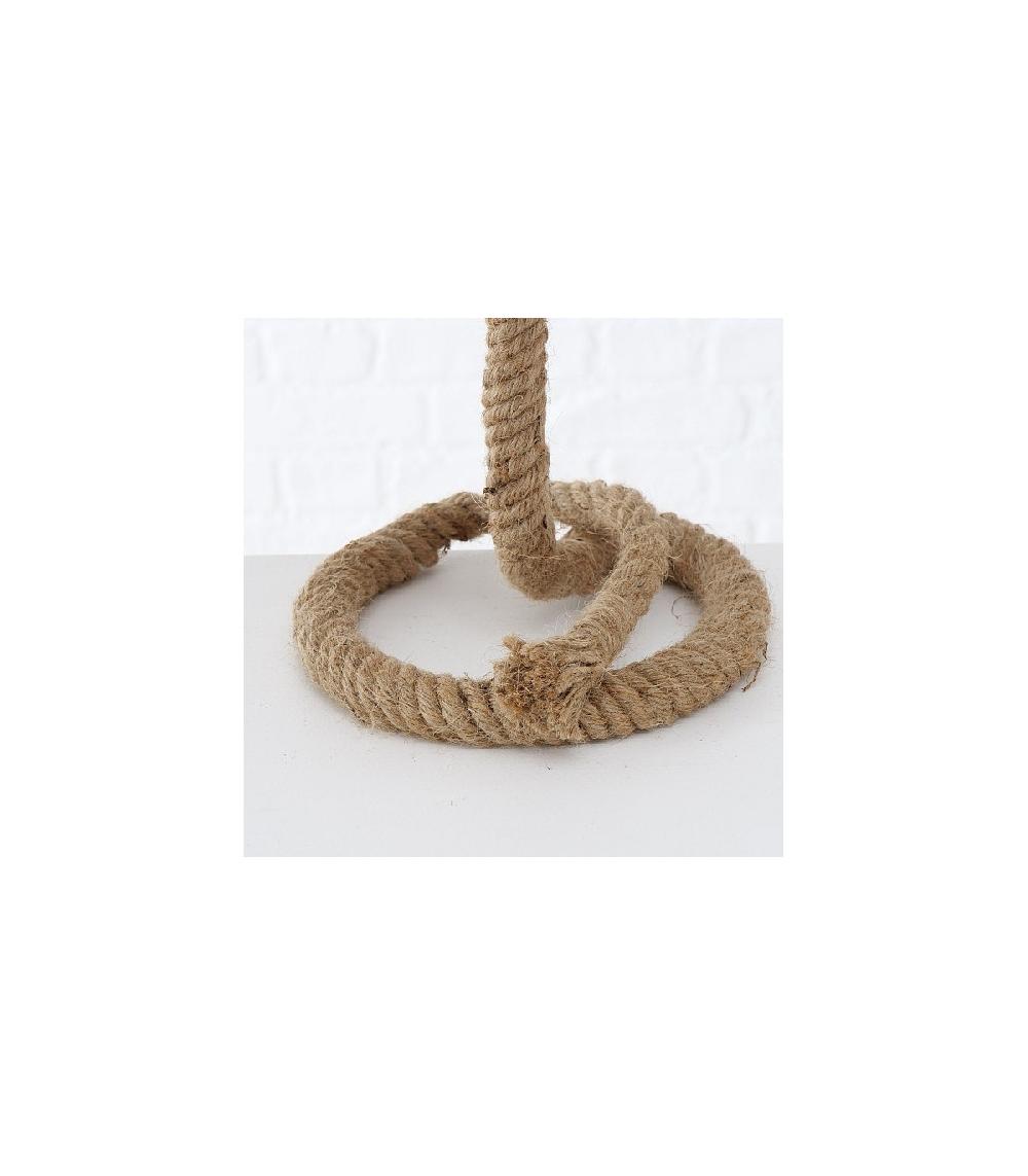 Wadiga Set De 2 Lampes à Poser En Corde Bord De Mer Abat-jour Blanc Et Beige