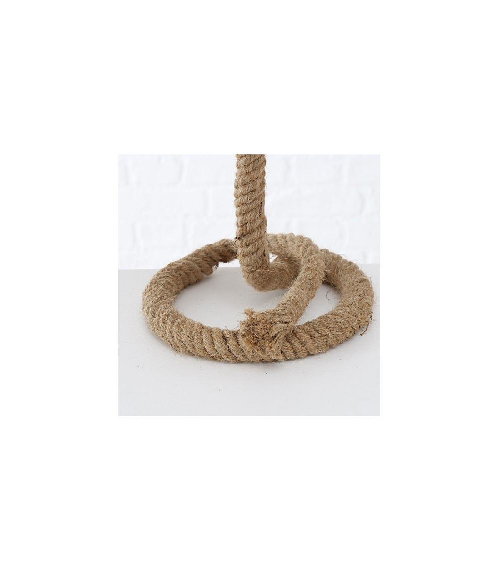 Wadiga Set De 2 Lampes à Poser En Corde Bord De Mer Abat-jour Blanc Et Beige