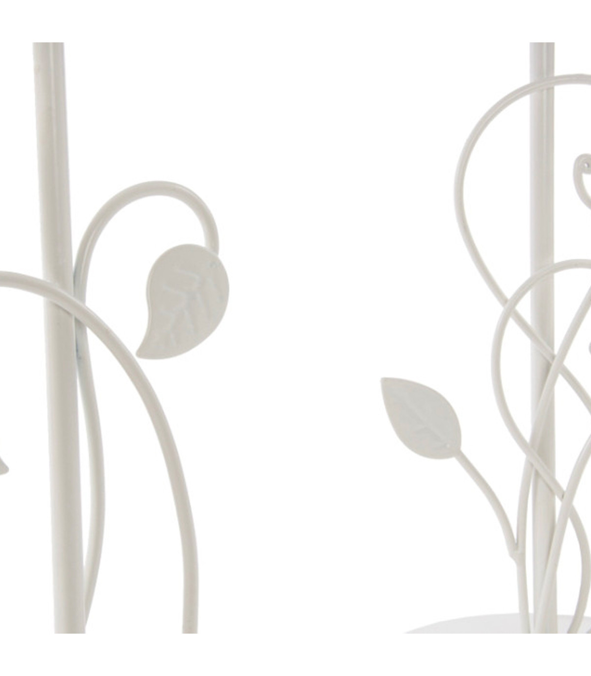 Wadiga Set De 2 Lampes à Poser En Métal Blanc Et Abat-jours Beige Feuillage