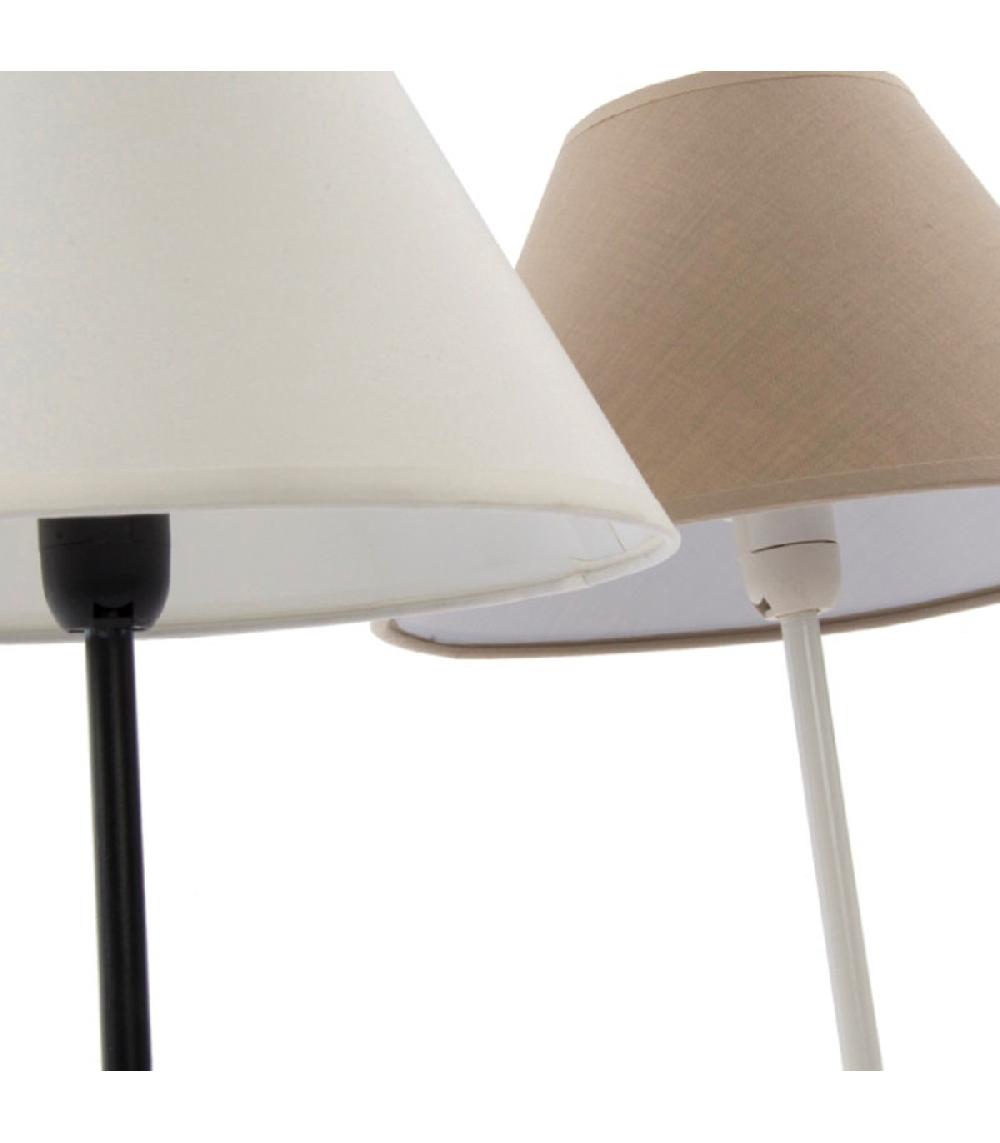 Wadiga Set De 2 Lampes à Poser En Métal Et Abat-jours Blanc Et Beige