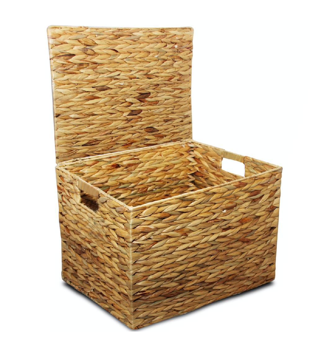 Wadiga Set De 2 Malles En Jacinthe D'eau Tressée 45x35x33cm