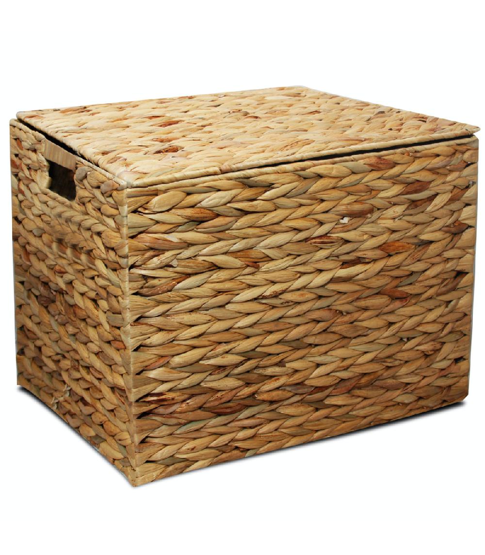 Wadiga Set De 2 Malles En Jacinthe D'eau Tressée 45x35x33cm