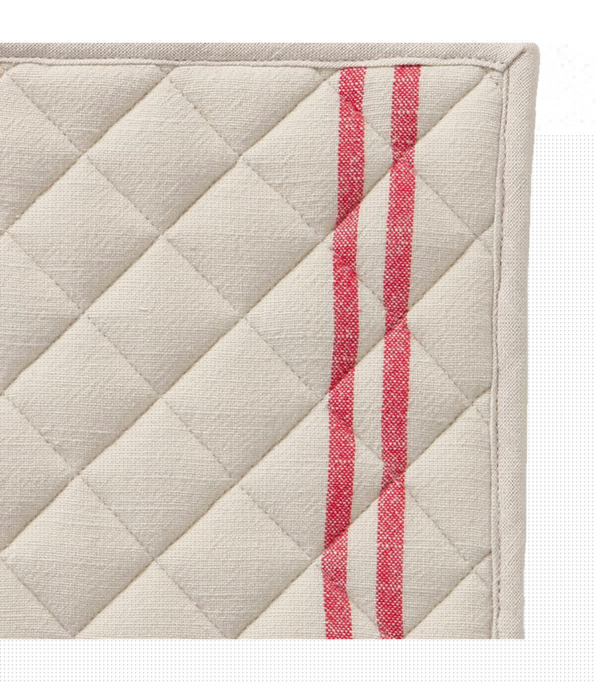 Wadiga Set De 2 Maniques De Cuisine Beige Et Rouge En Coton