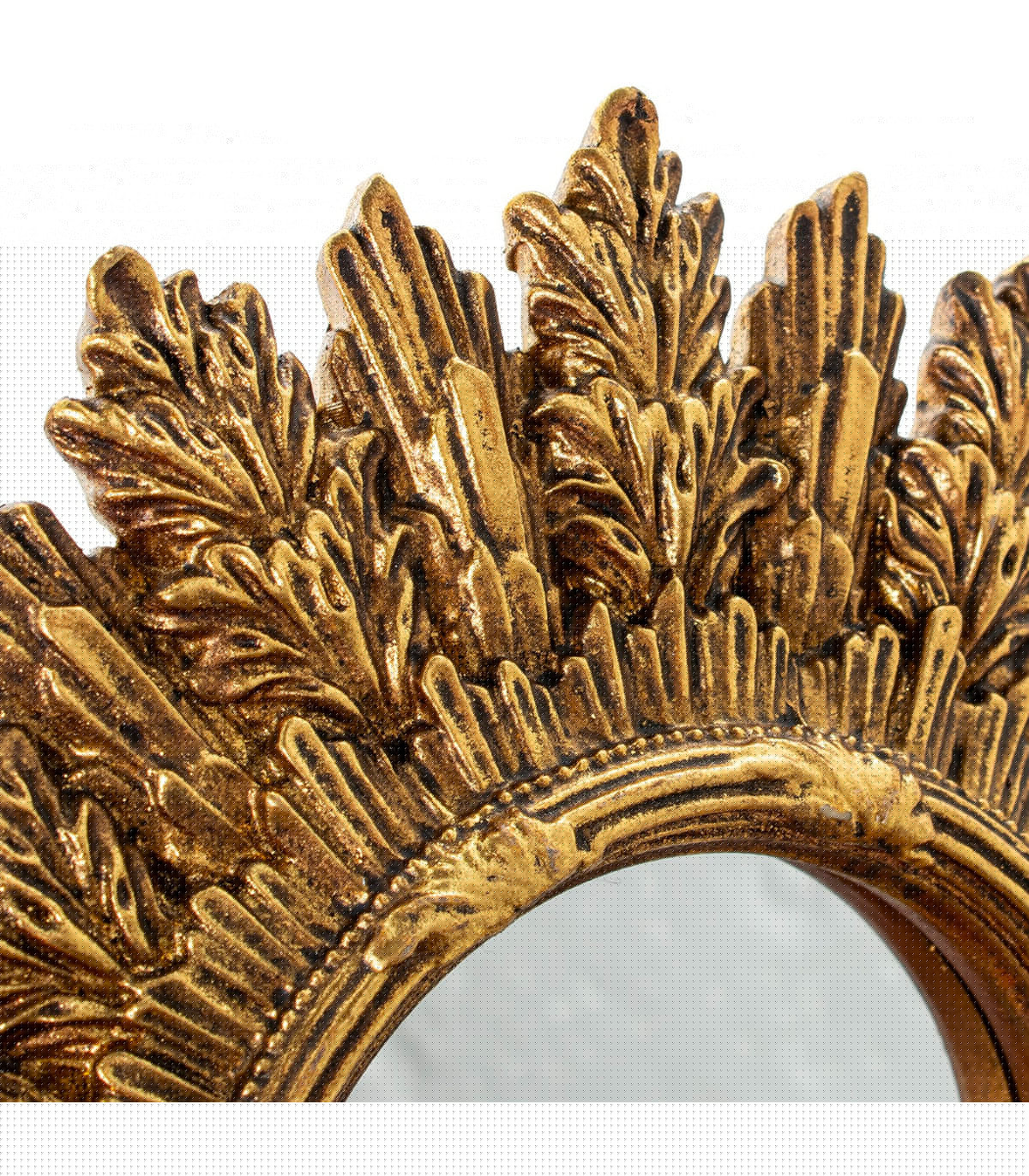 Wadiga Set De 2 Miroirs Ronds Soleils En Résine Dorée 22x22x2cm