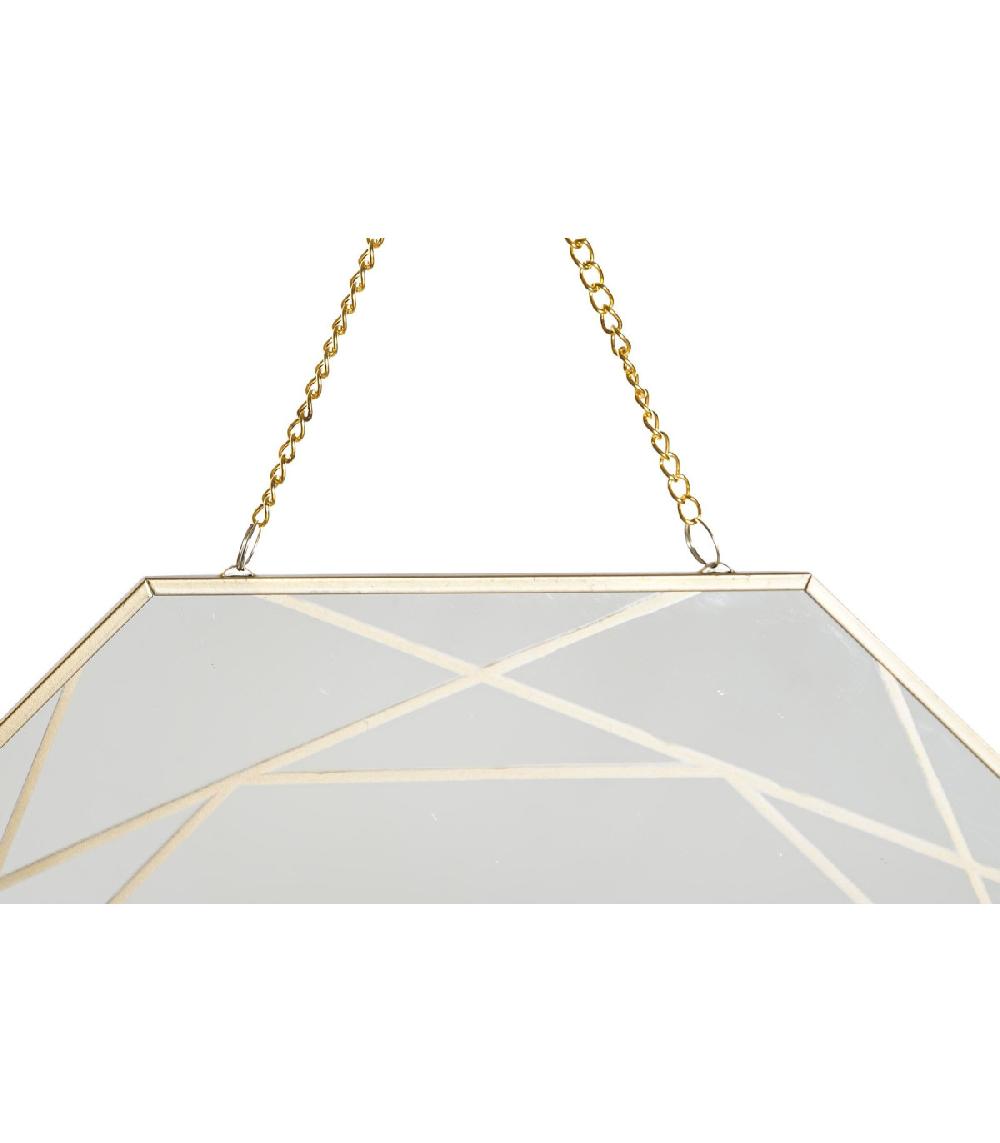 Wadiga Set De 2 Miroirs Suspendus Chainette Métal Doré - Diamètre 29cm