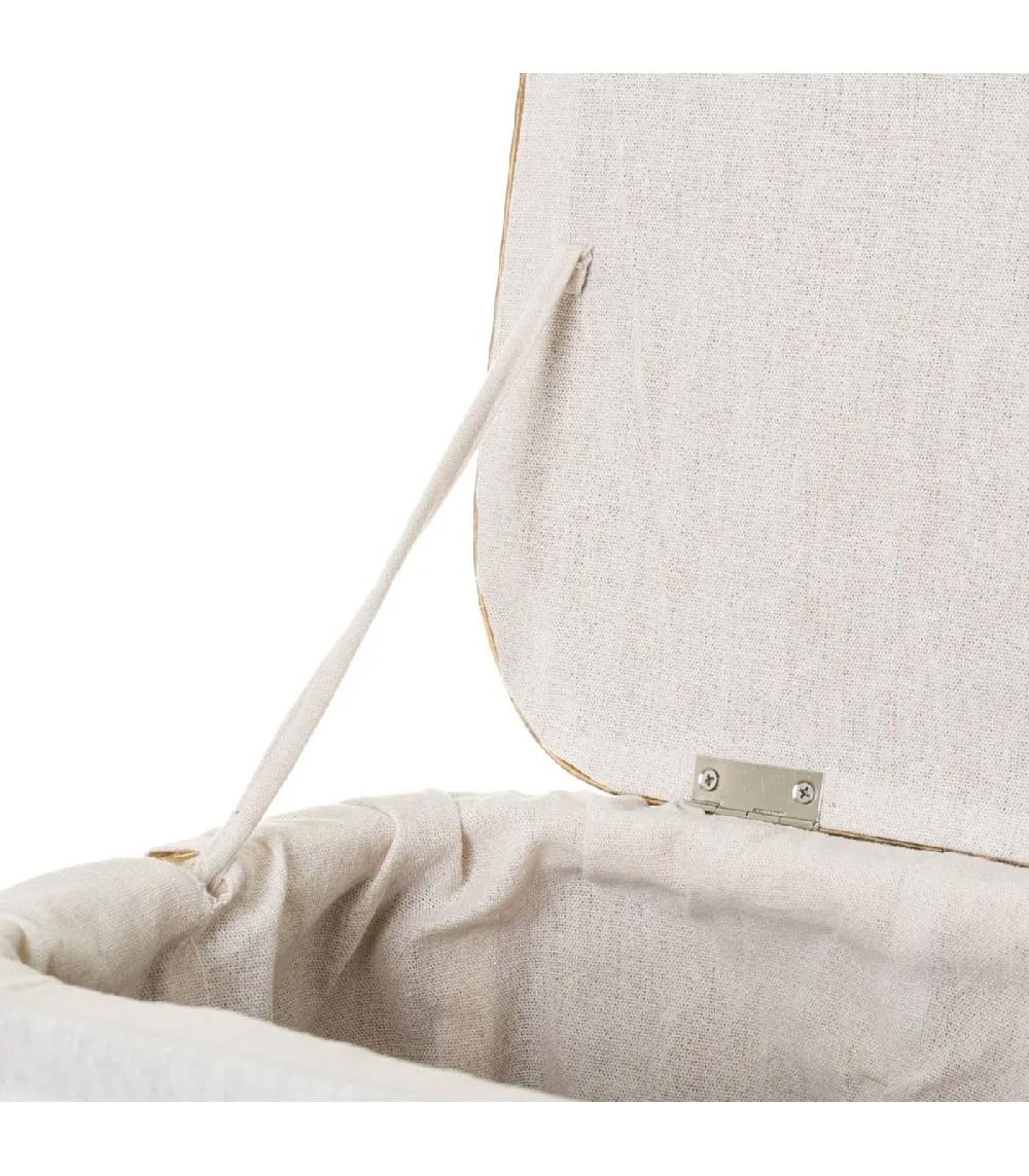 Wadiga Set De 2 Paniers à Linge Rectangulaires Bambou Gris Et Intérieur Tissu