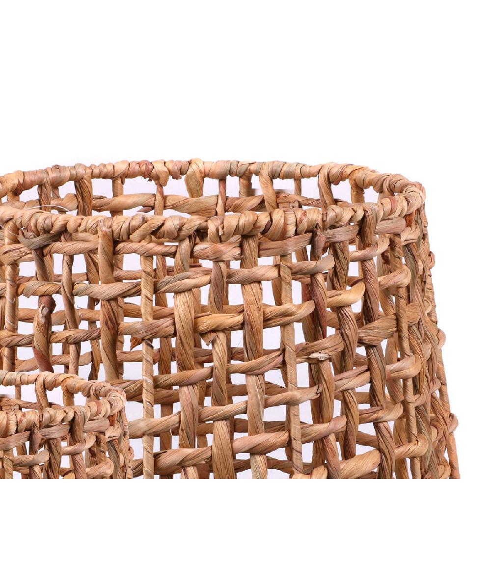 Wadiga Set De 2 Paniers Ronds Tressés En Jacinthe D'eau - 32x28cm