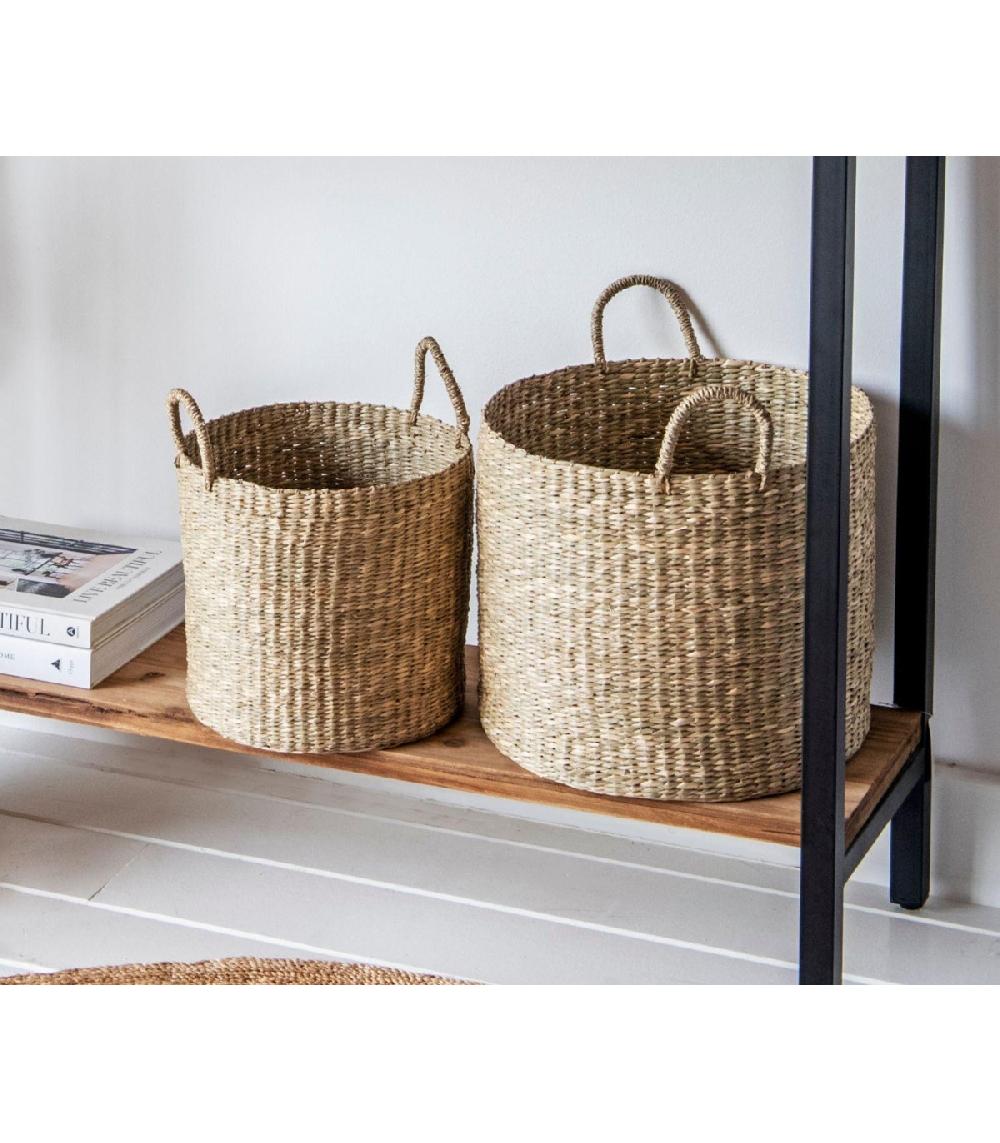 Wadiga Set De 2 Paniers Ronds Tressés En Jonc De Mer