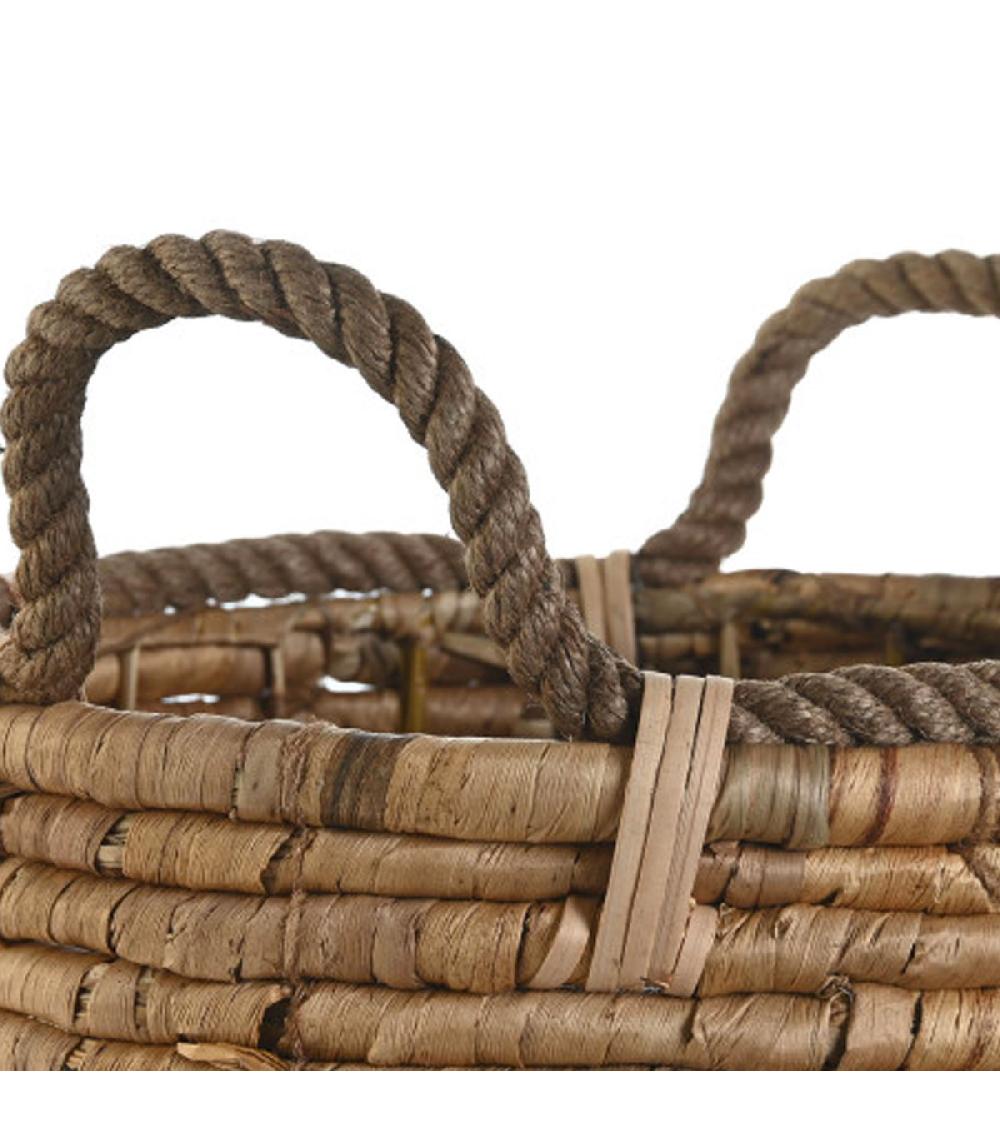 Wadiga Set De 2 Paniers Tressés En Jacinthe D'eau 45x45x57cm