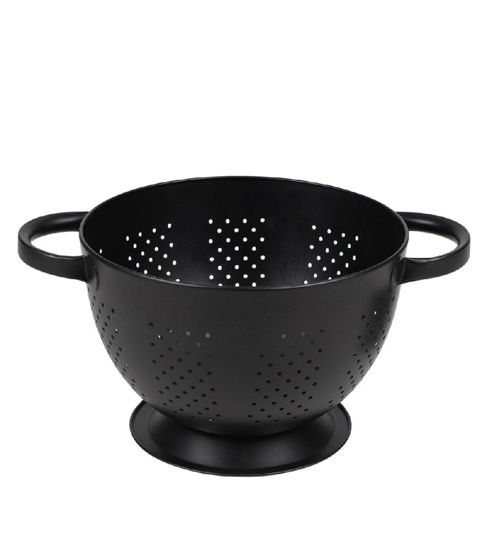 Wadiga Set De 2 Passoires En Inox Noir Et Chrome 22x22x16cm