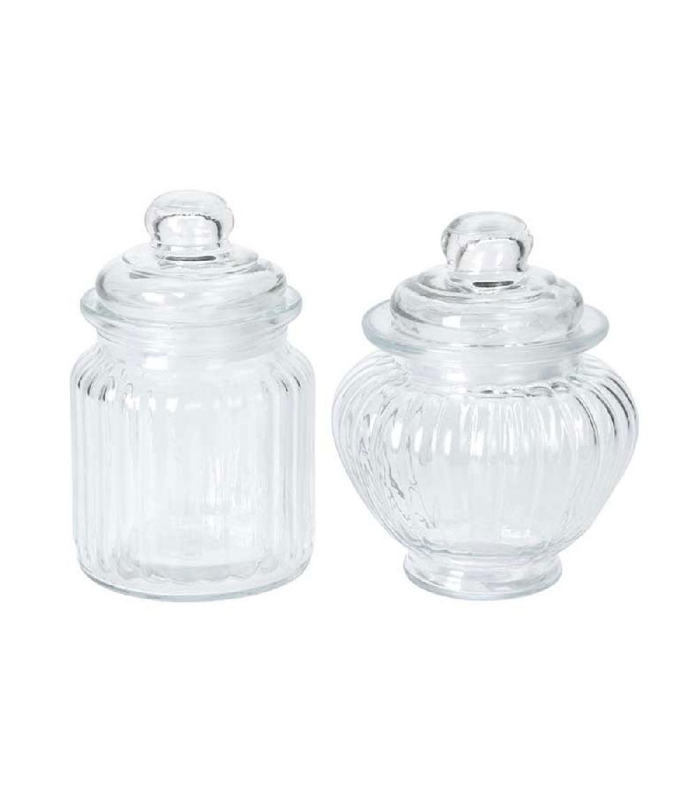 wadiga Set de 2 Petites Bonbonnières en Verre Classiques