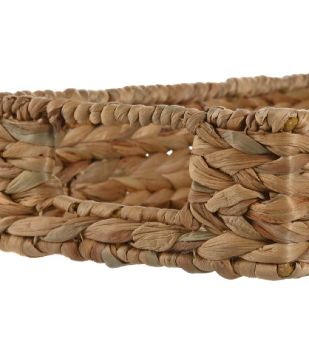 Wadiga Set De 2 Plateaux De Service En Jacinthe D'eau Tressée 40x26x9cm