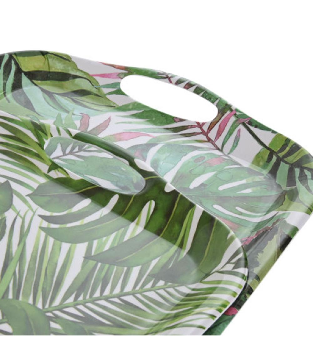 Wadiga Set De 2 Plateaux De Service Mélaminé Feuilles 40.5x29x2.5cm