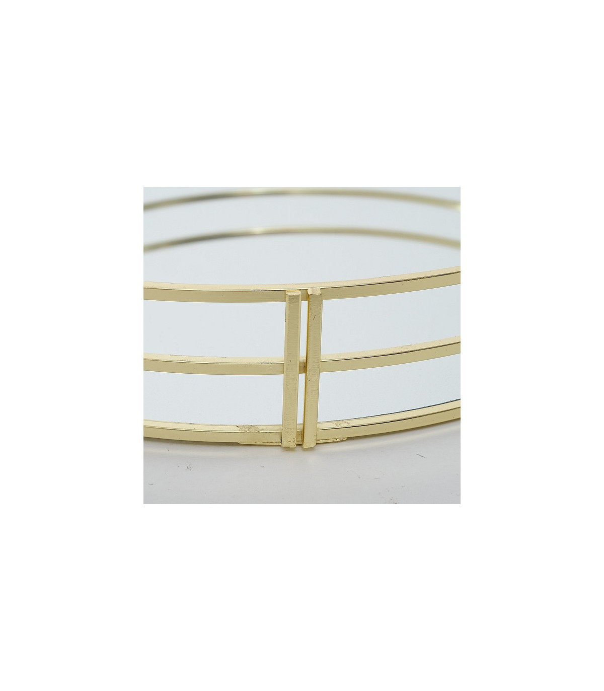 Wadiga Set De 2 Plateaux Ronds En Métal Doré Et Miroirs