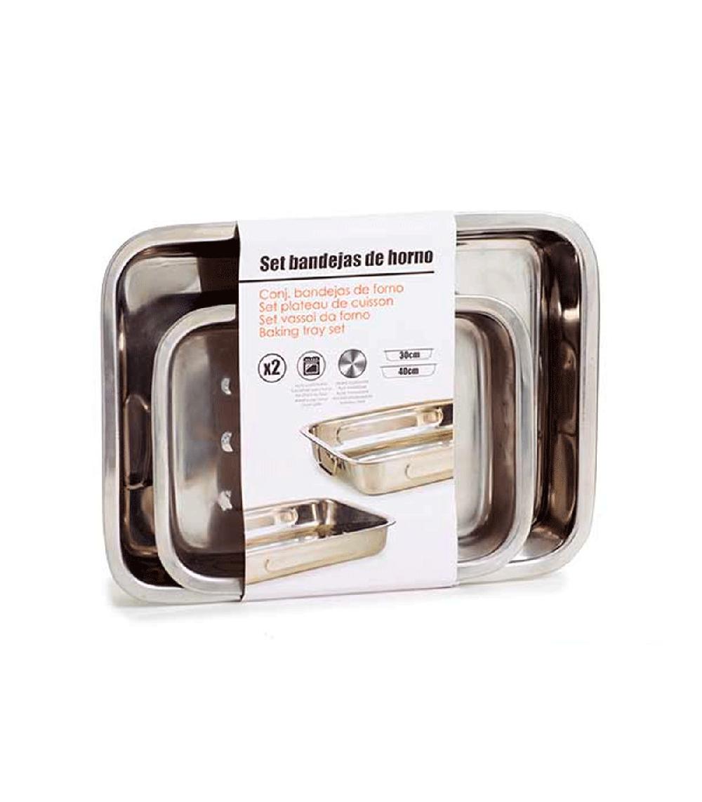 Wadiga Set De 2 Plats Four Rectangulaire En Acier Inoxydable