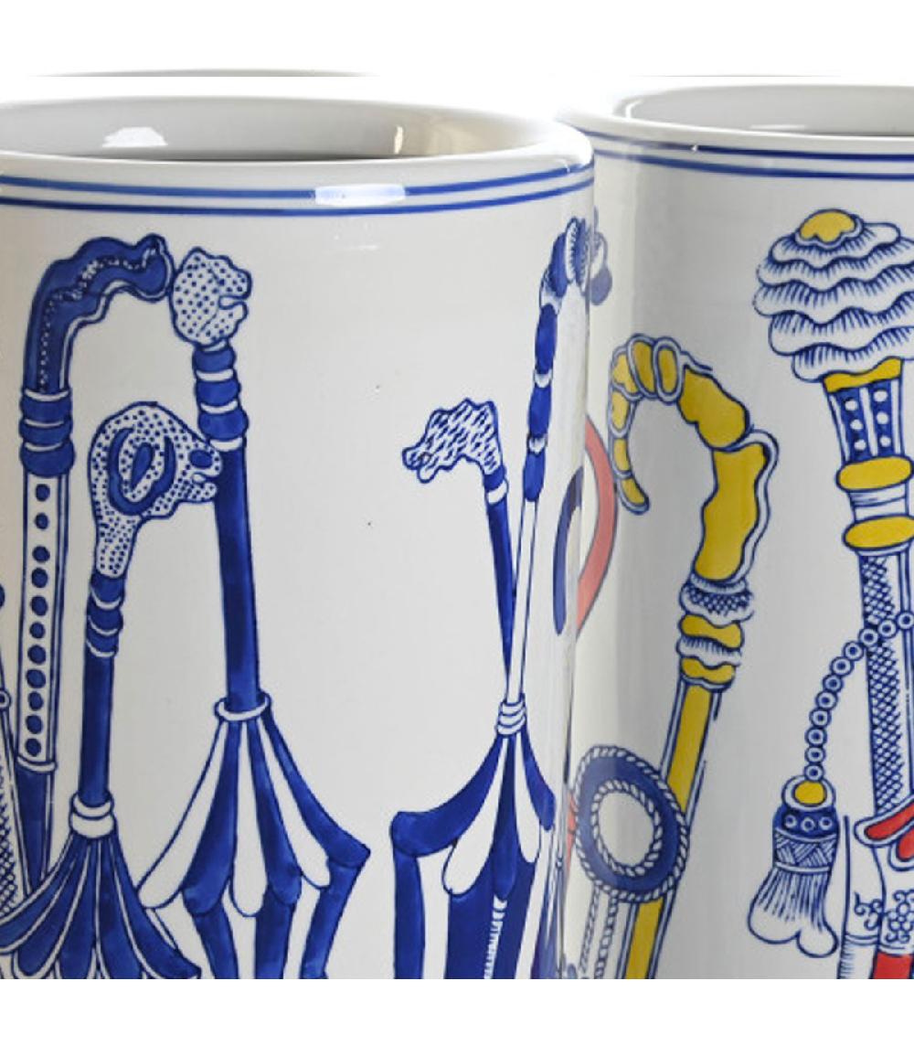 Wadiga Set De 2 Porte-parapluies Ronds En Porcelaine 19.5x19.5x45cm