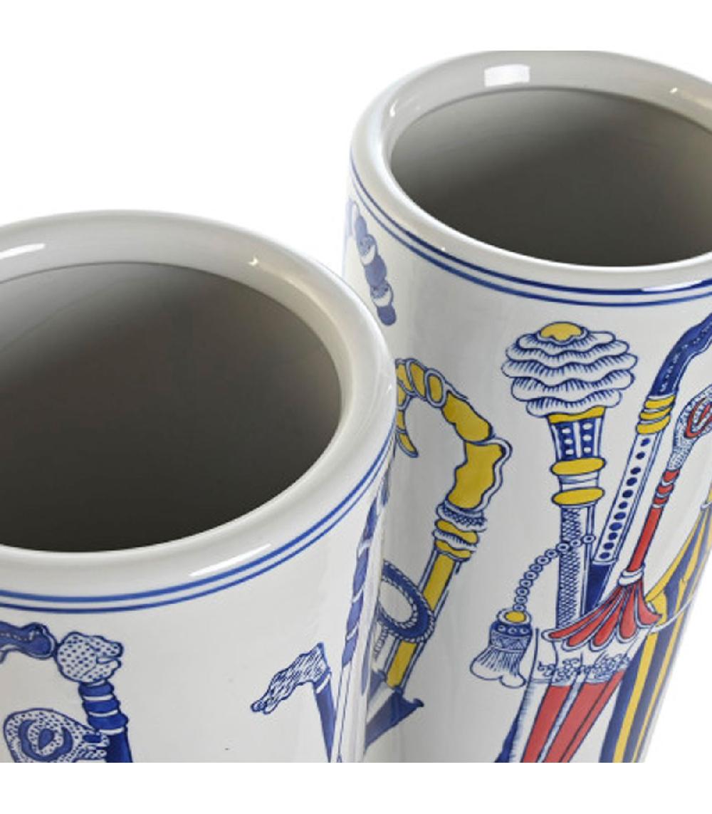 Wadiga Set De 2 Porte-parapluies Ronds En Porcelaine 19.5x19.5x45cm