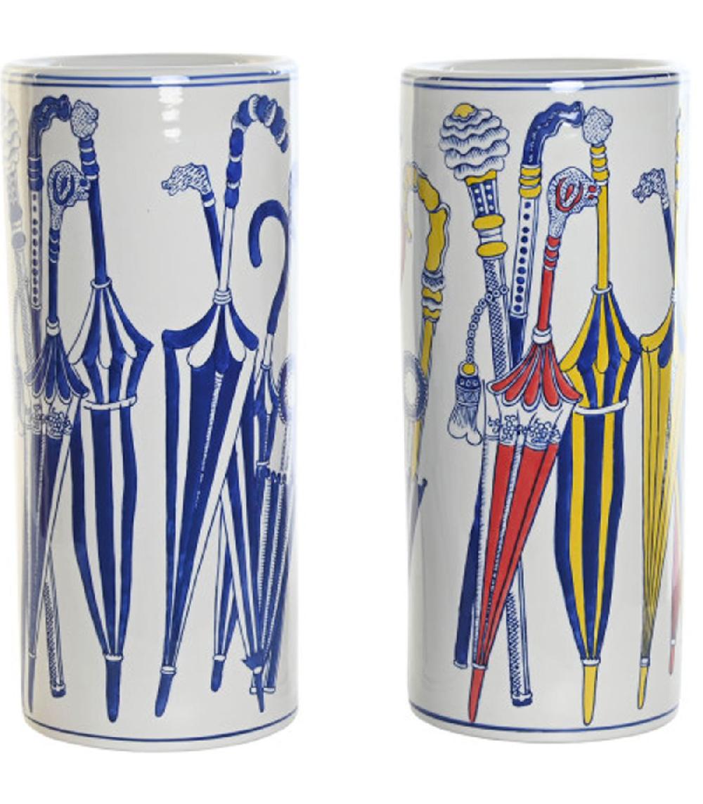 wadiga Set de 2 porte-parapluies ronds en porcelaine 19.5x19.5x45cm