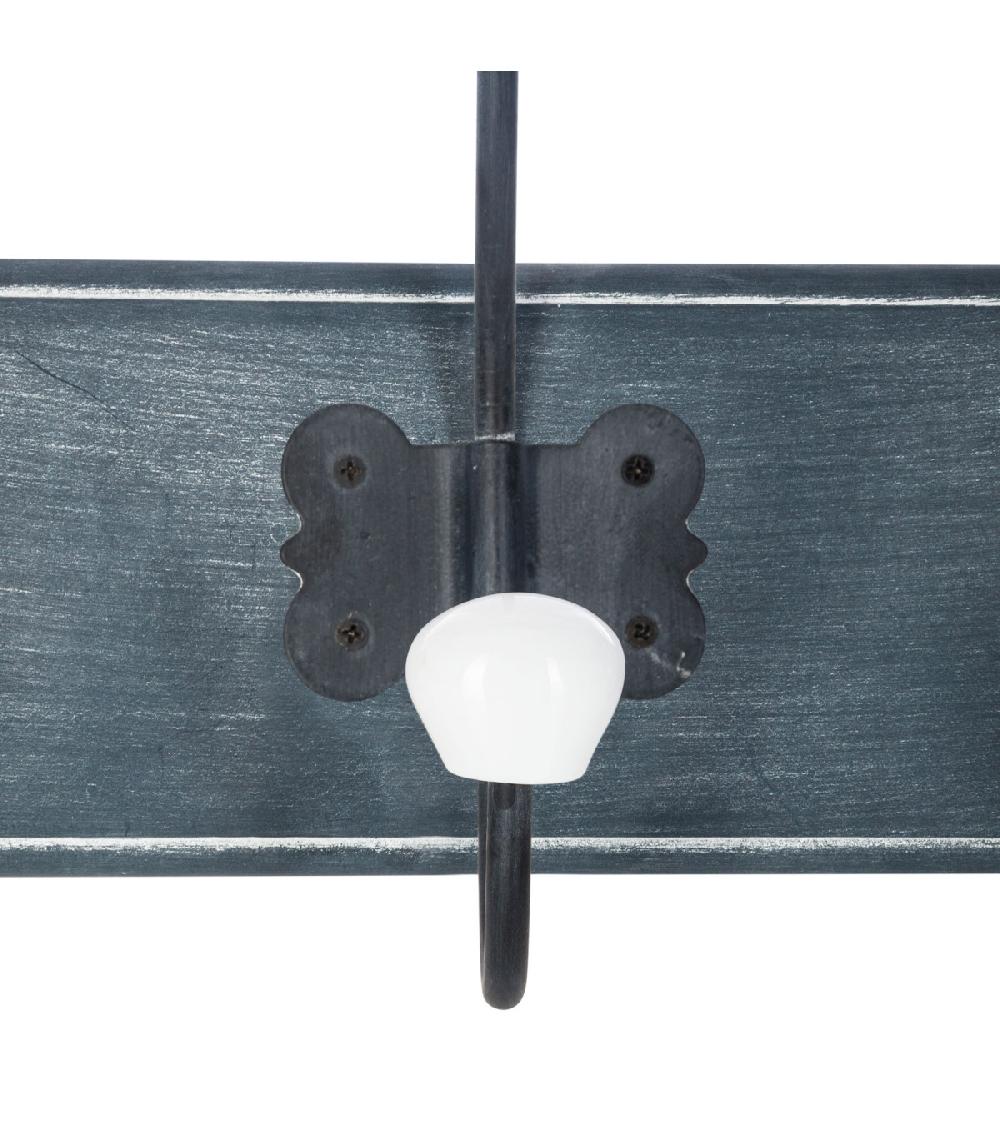 Wadiga Set De 2 Portemanteaux Bois Métal Et Grés 60.5x20.5x7.5cm