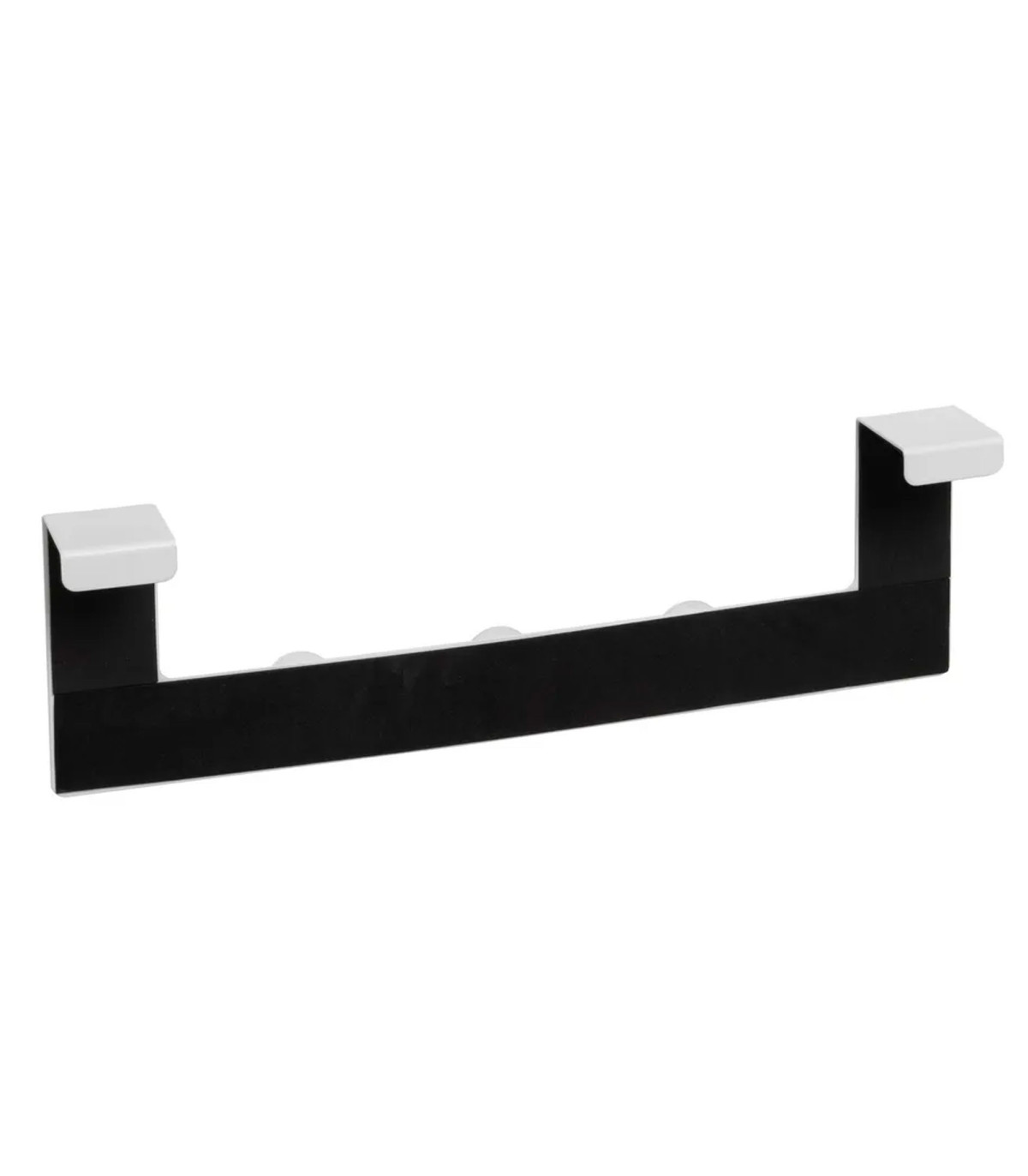 Wadiga Set De 2 Portemanteaux De Porte 5 Crochets En Métal Blanc Et Noir 35x2.5x11cm