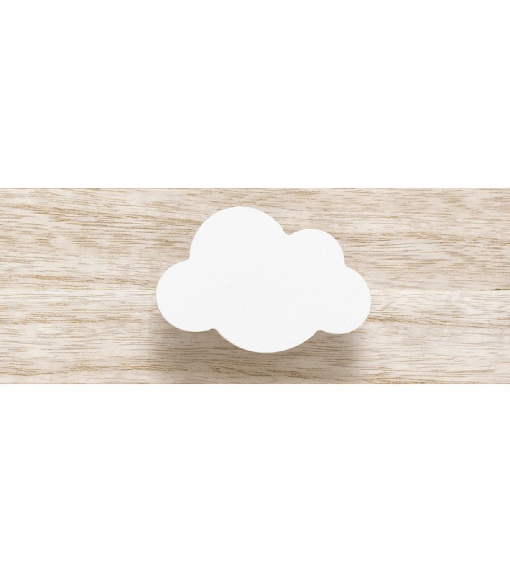 Wadiga Set De 2 Portemanteaux Enfant Blanc Et Bois Nuage Et étoiles 55x4.5x7cm