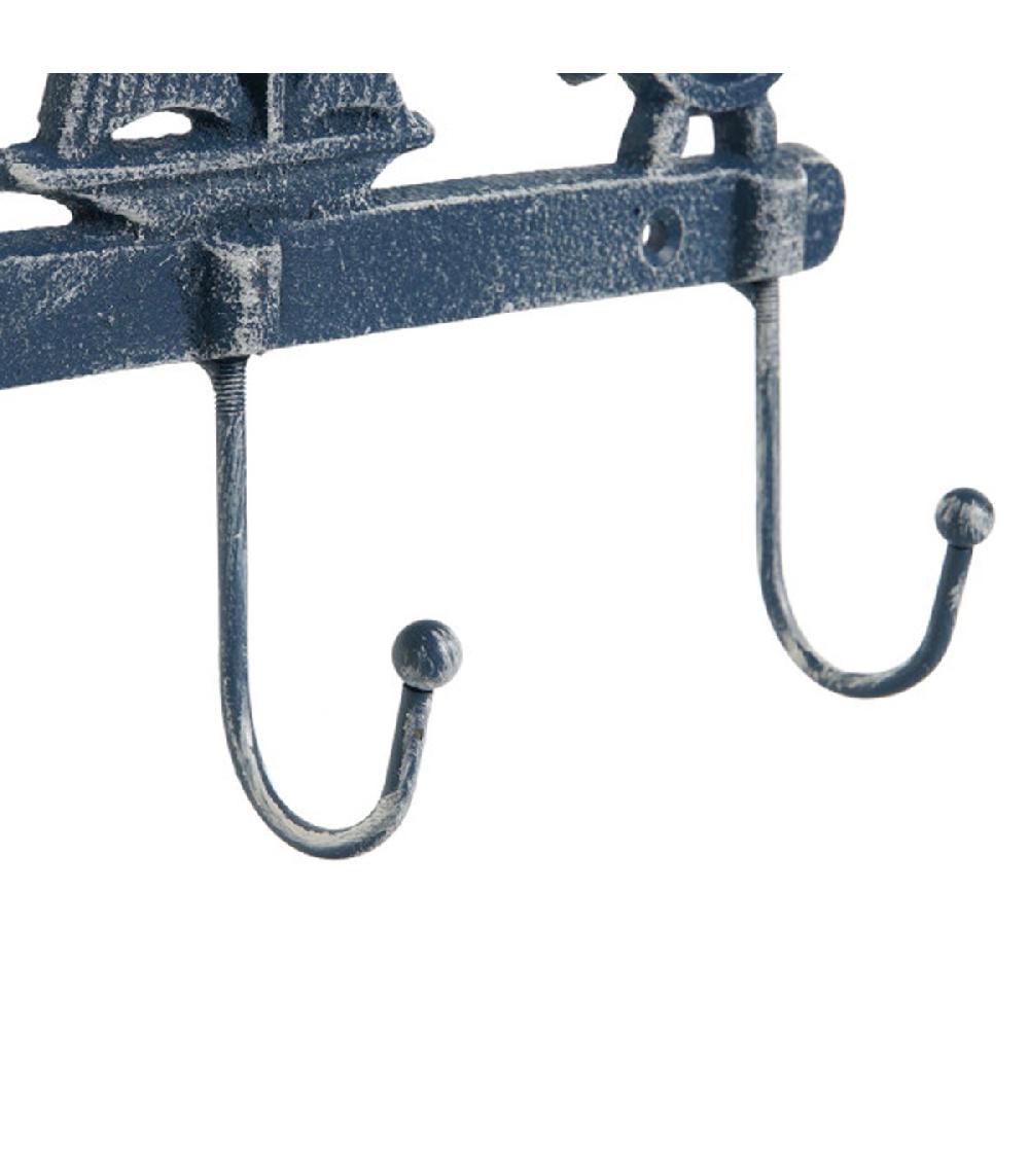 Wadiga Set De 2 Portemanteaux Fonte Bleus 28x5.5x17cm