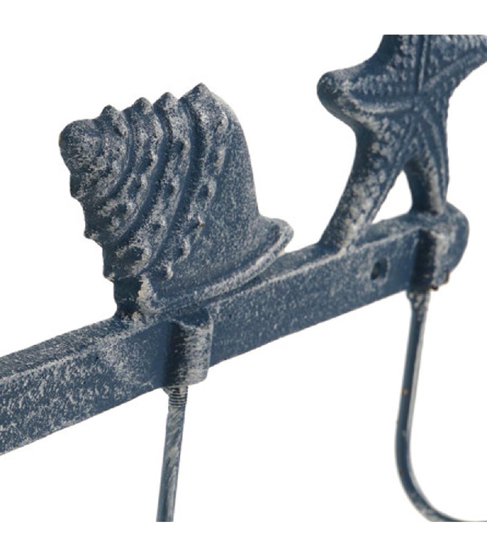 Wadiga Set De 2 Portemanteaux Fonte Bleus 28x5.5x17cm