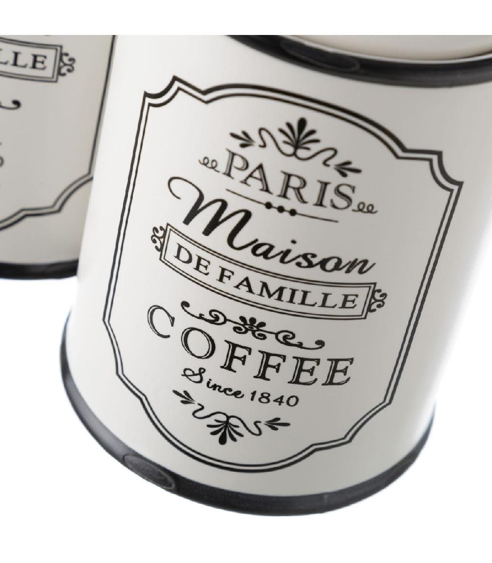 Wadiga Set De 2 Pots De Conservation En Céramique Blanche Paris - Café Et Thé