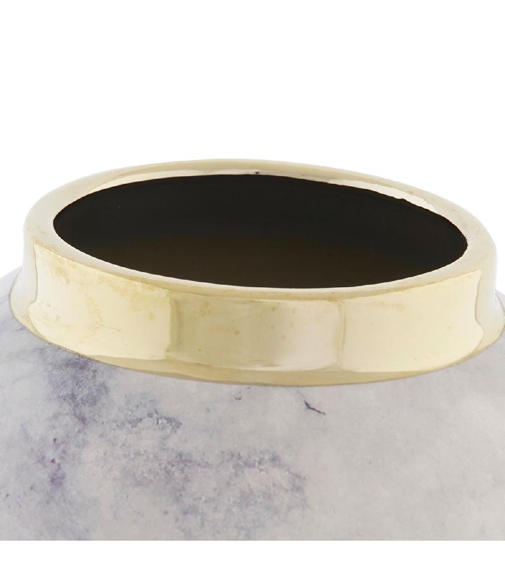 Wadiga Set De 2 Pots En Porcelaine Effet Marbre 17x17x32cm