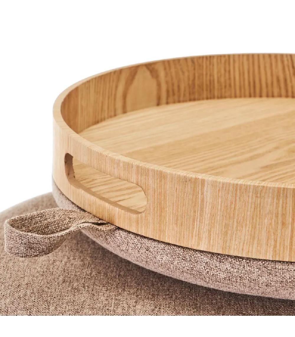 Wadiga Set De 2 Poufs 3 En 1 Pouf Table Coffre Tissu Beige