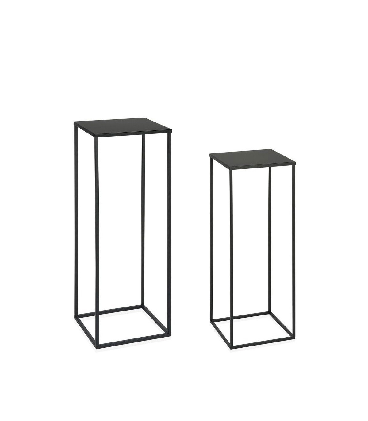 Wadiga Set De 2 Sellettes En Métal Noir - Hauteur 70cm