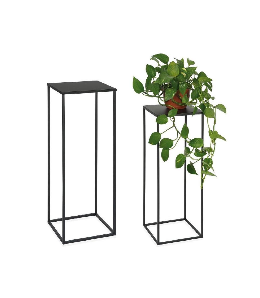wadiga Set de 2 Sellettes en Métal Noir - Hauteur 70cm