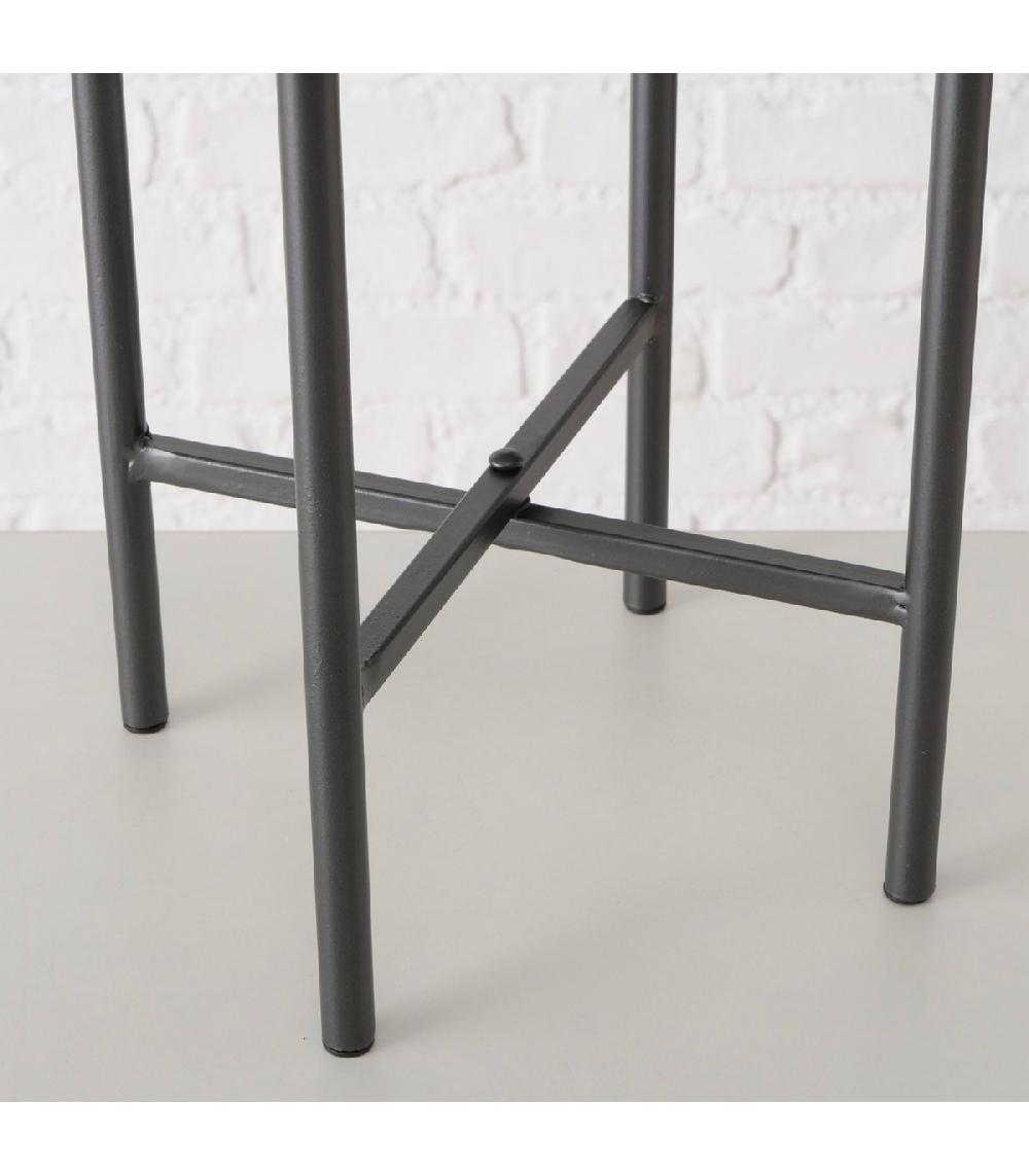 Wadiga Set De 2 Sellettes Rondes En Métal Noir - Hauteur 50/65cm