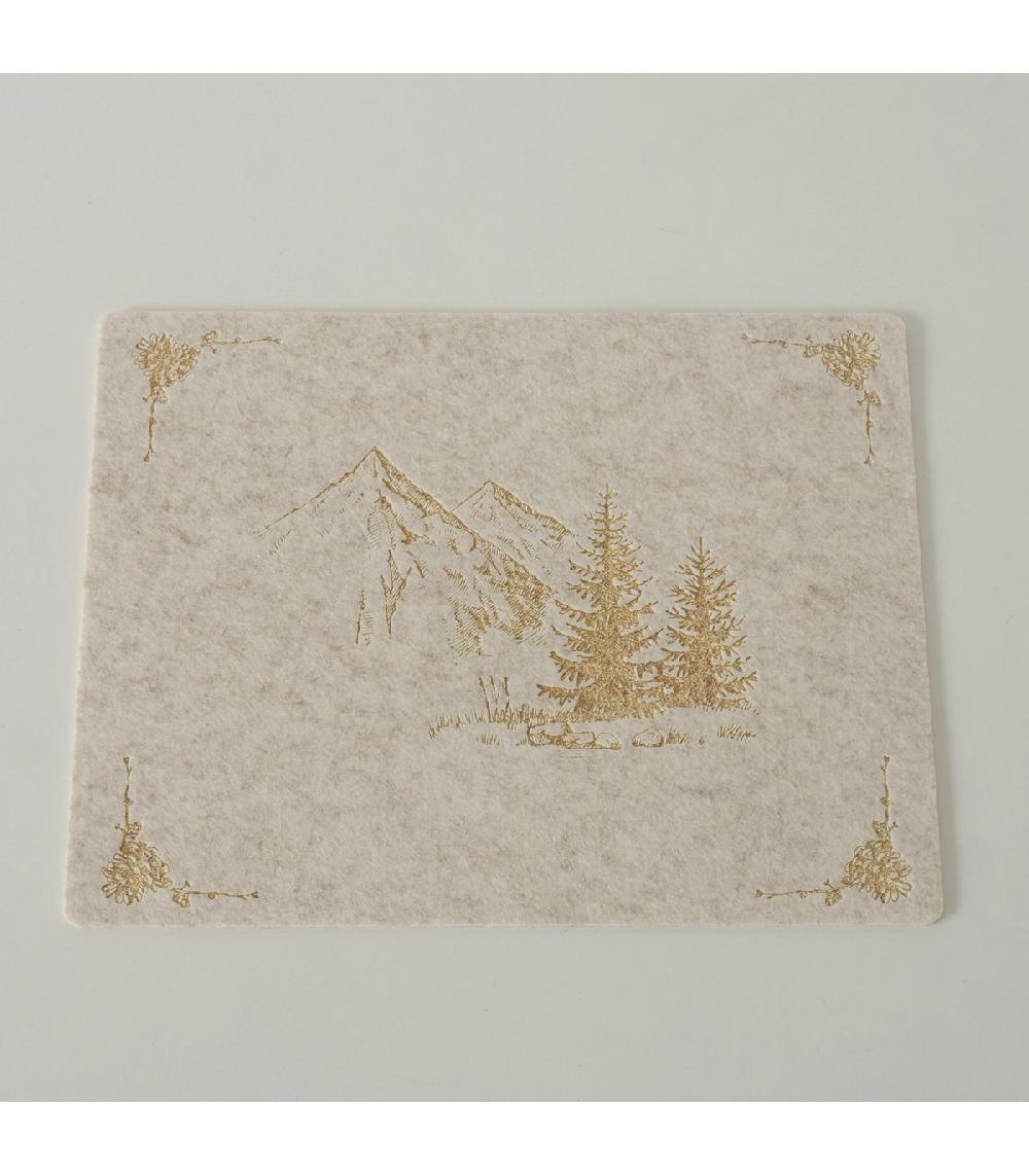Wadiga Set De 2 Sets De Table En Feutre Montagne 45x35cm